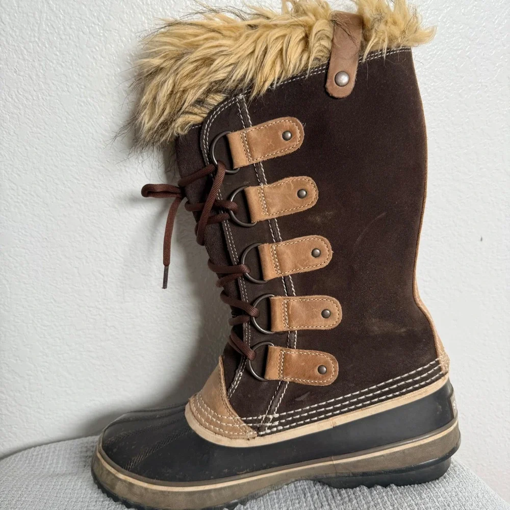 Sorel Joan of Arctic Waterproof Winter Boots Brown Suede USA 11 NL1540-248